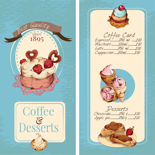 Modèle de menu Desserts — Image vectorielle