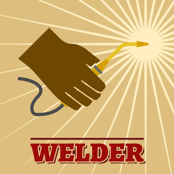 Welder retro poster — Stock Vector