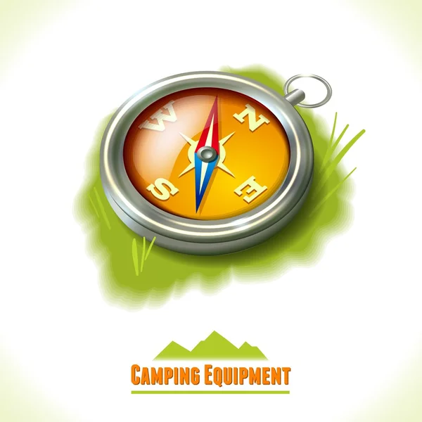 Campingsymbolkompass — Stockvektor