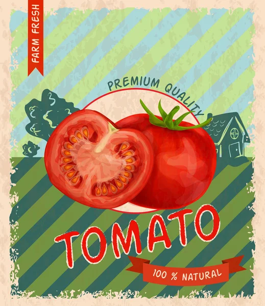 Tomat retro affisch — Stock vektor