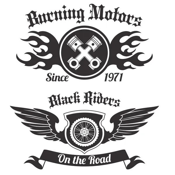 Étiquette moto noir — Image vectorielle