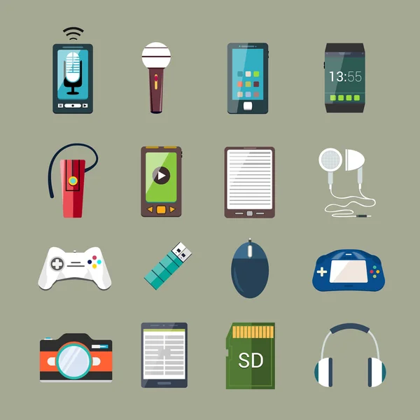 Conjunto de iconos de gadget — Archivo Imágenes Vectoriales