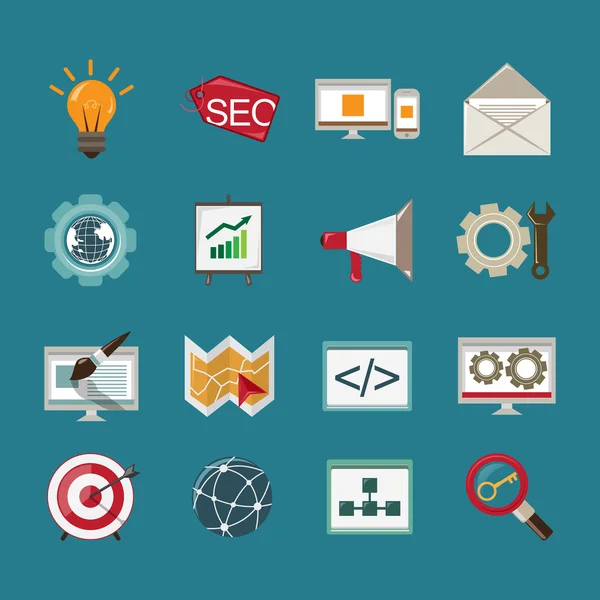 Conjunto de iconos SEO — Vector de stock