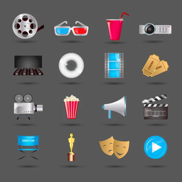 Sinema Icons set — Stok Vektör