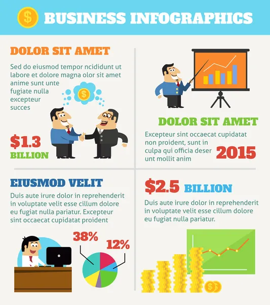 Infográficos da vida empresarial — Vetor de Stock