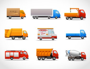 Realistic Truck Icons clipart