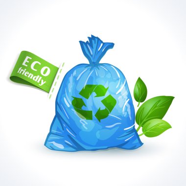 Ecology symbol plastic bag clipart