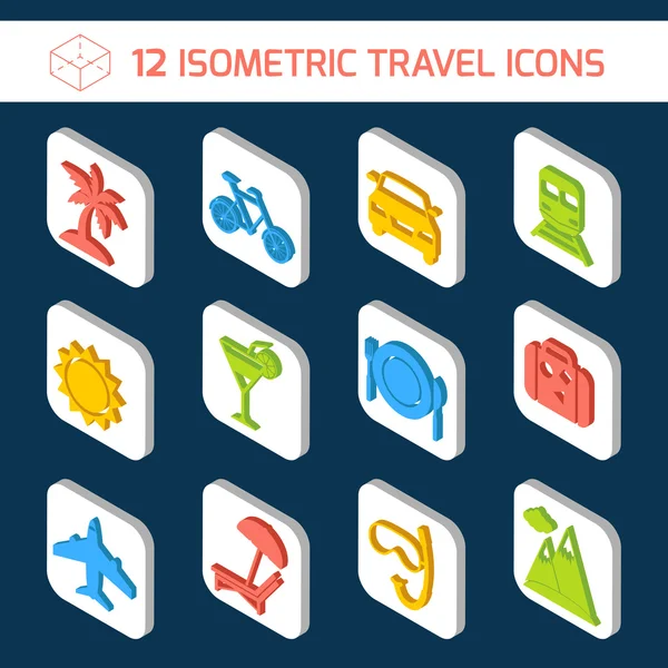 Set icone di viaggio — Vettoriale Stock