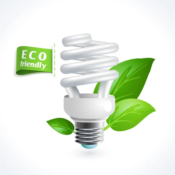 Ecology symbol lightbulb — Stock Vector