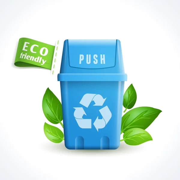 Ecology symbol trash can — Stock Vector
