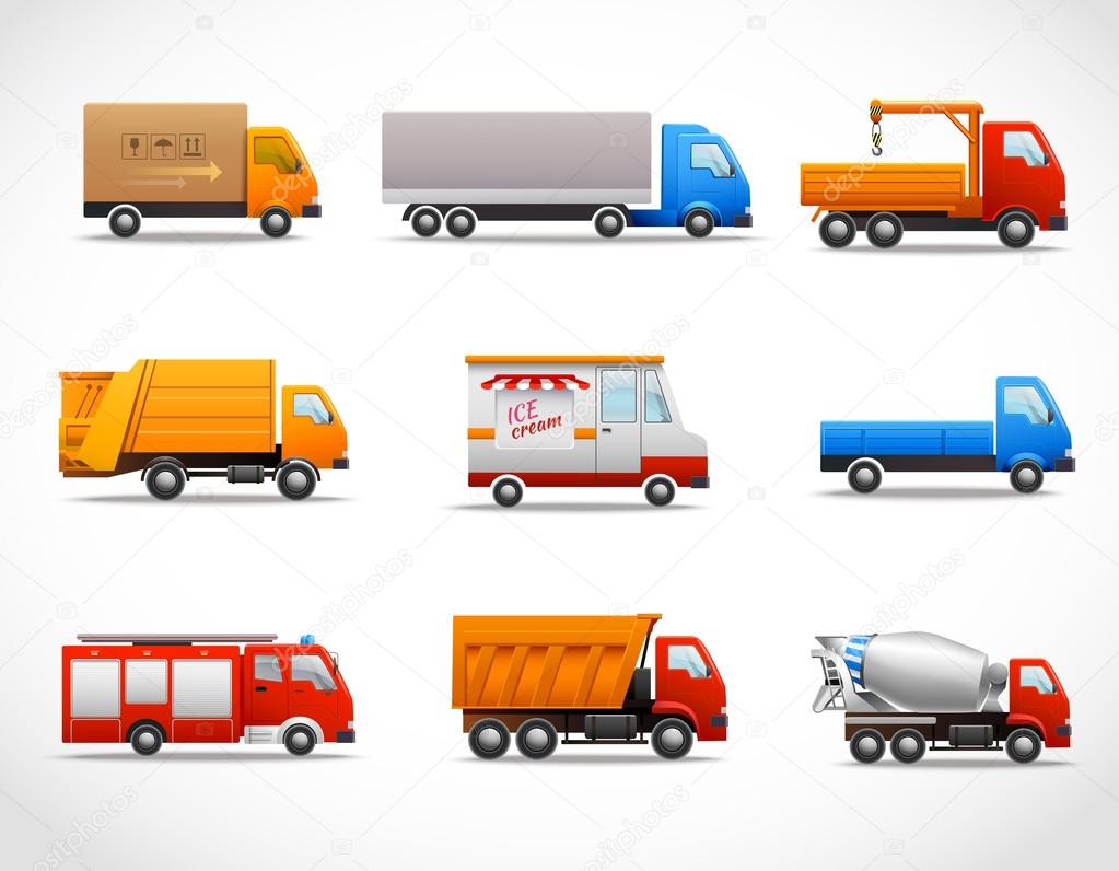 Realistic Truck Icons