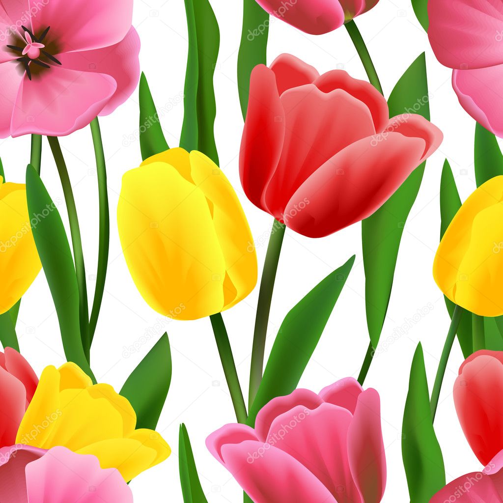 Tulip pattern seamless