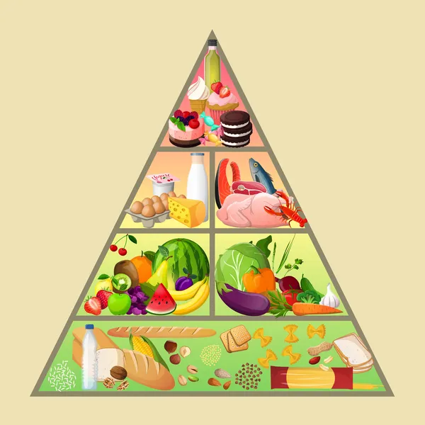 Conceito de pirâmide alimentar — Vetor de Stock