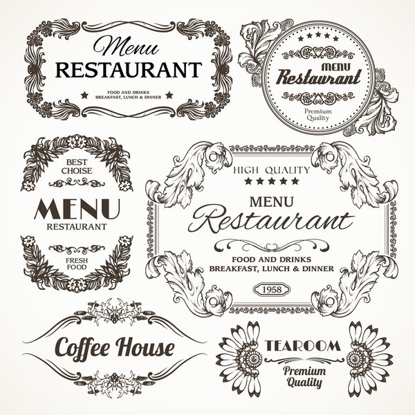 Floral restaurant labels
