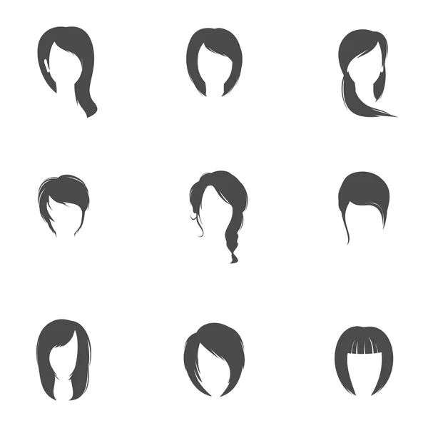 Ensemble de style de cheveux fille — Image vectorielle