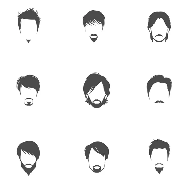 Set stile capelli uomo — Vettoriale Stock