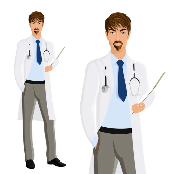 Hombre médico retrato — Vector de stock