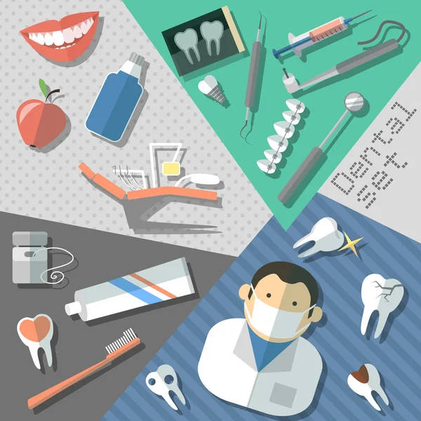 Zestaw naklejek stomatologiczne — Wektor stockowy