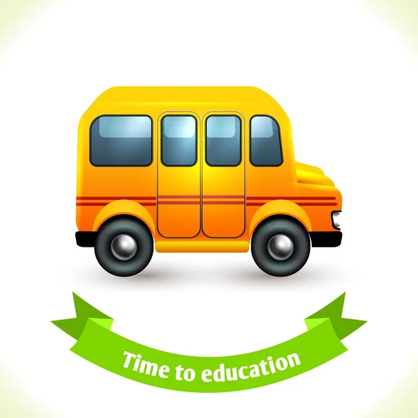 Eğitim simge okul otobüs — Stok Vektör