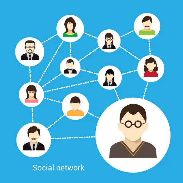 Concetto di social network — Vettoriale Stock