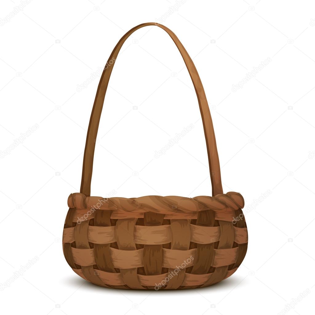 Wicker basket isolated