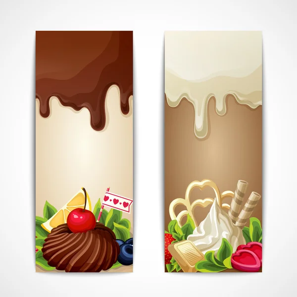 Bandeiras de chocolate verticais —  Vetores de Stock