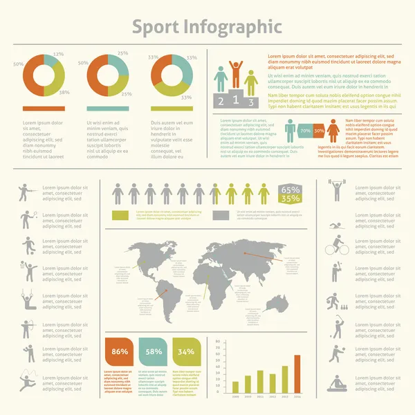 Spor Infographic şablonu grafik — Stok Vektör