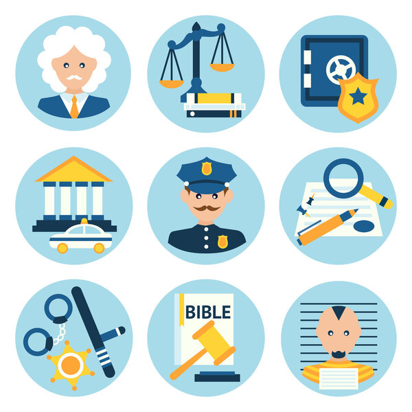 Law justice police icons