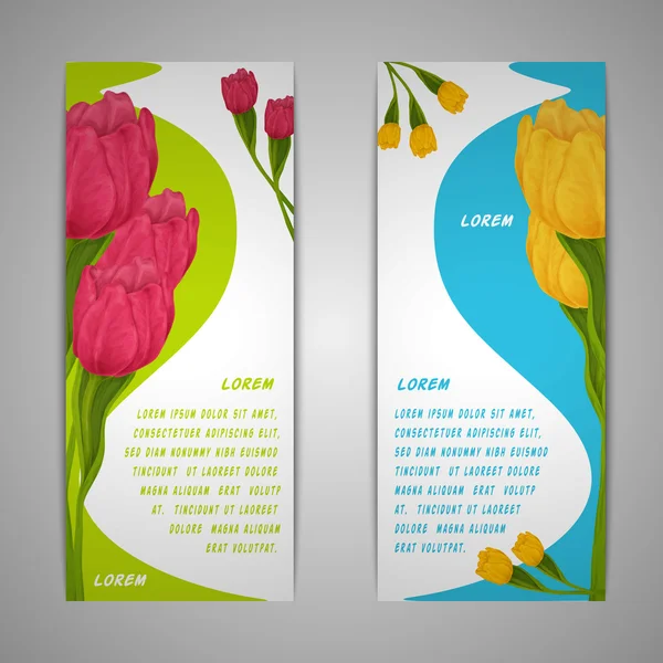Tulipán virágok bannerek — Stock Vector