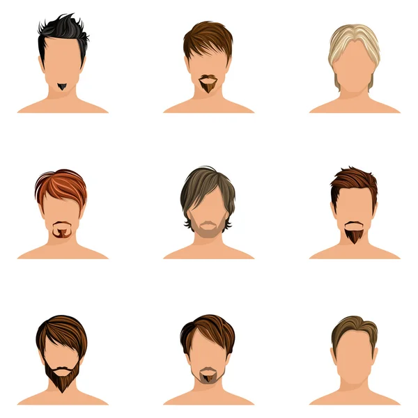 Ensemble de style de cheveux homme — Image vectorielle