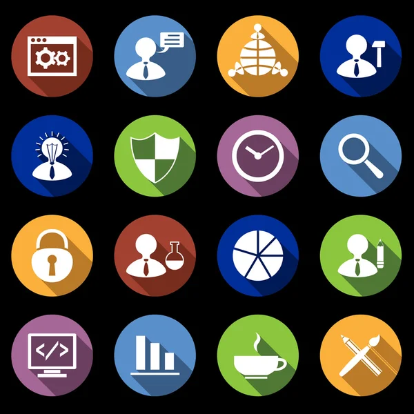 SEO Icons Set Flat — Stock Vector