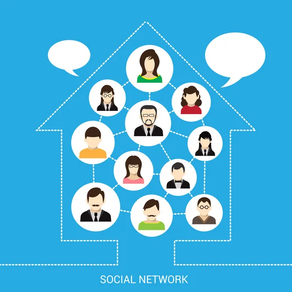 Social network house — Stock Vector