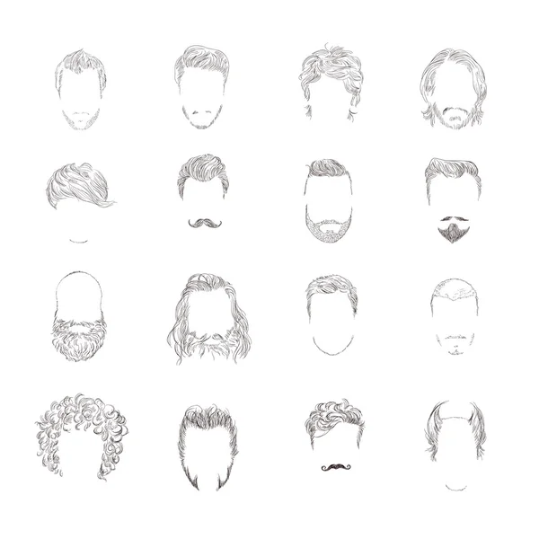 Hombre estilo de pelo conjunto — Vector de stock