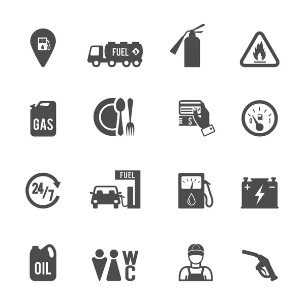 Symbole für Kraftstoffpumpen gesetzt — Stockvektor