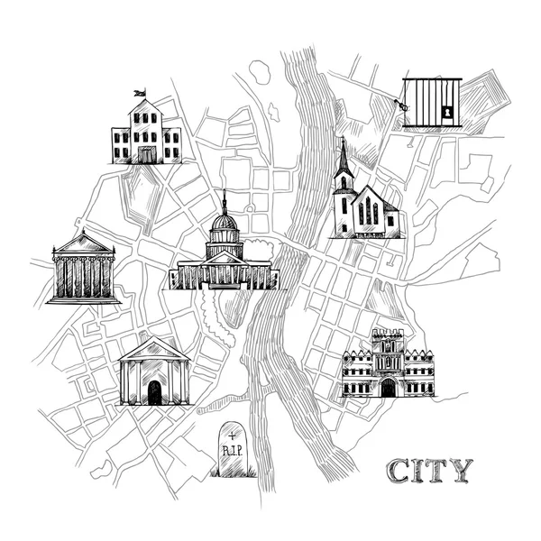Peta kota informasi - Stok Vektor