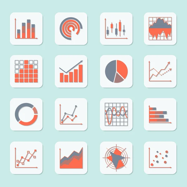 Wirtschaftsdiagramm-Symbole — Stockvektor