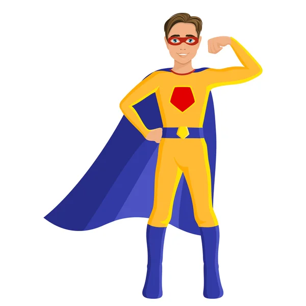 Pojke i superhjälte kostym — Stock vektor