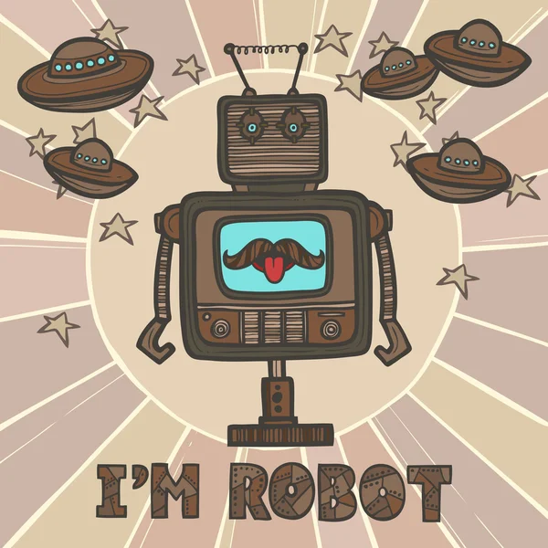 Diseño de robot Hipster — Vector de stock