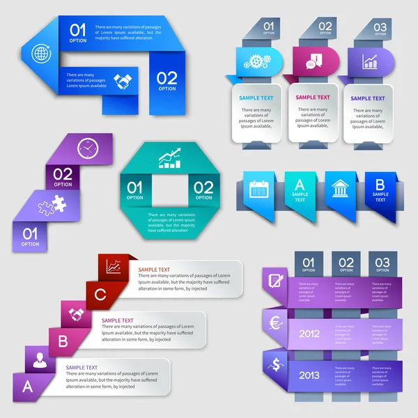 Origami infographics elementen — Stockvector