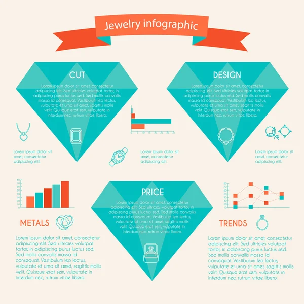 Infografica icona gioielli — Vettoriale Stock