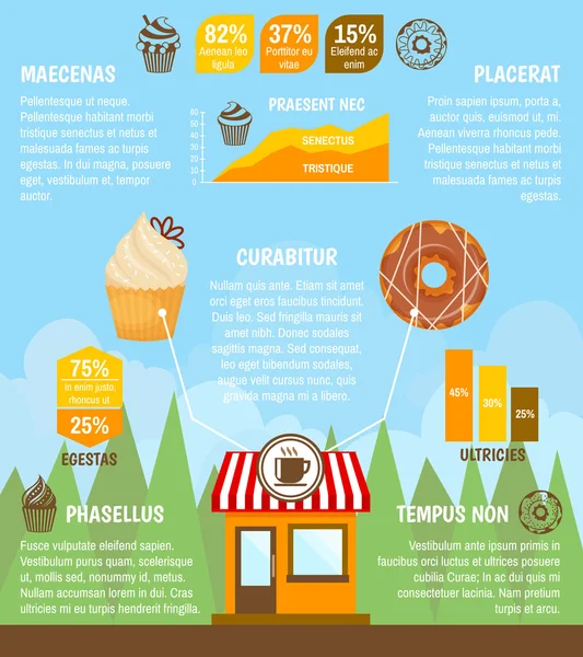 Donut cupcake infographic — Stock vektor