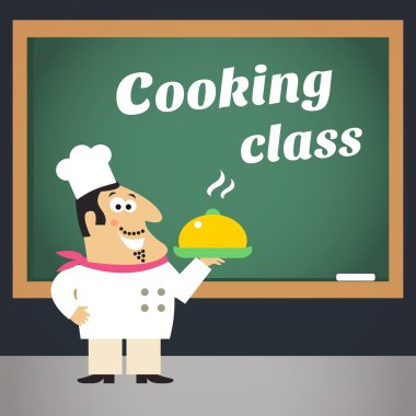 Cooking class advertising poster clipart