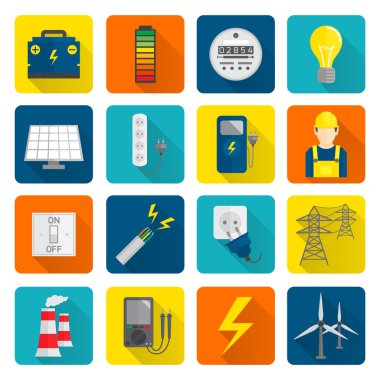 Elektrik enerji Icons Set