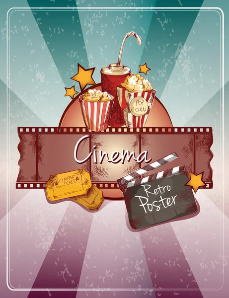 Cartel de cine Sketch — Vector de stock