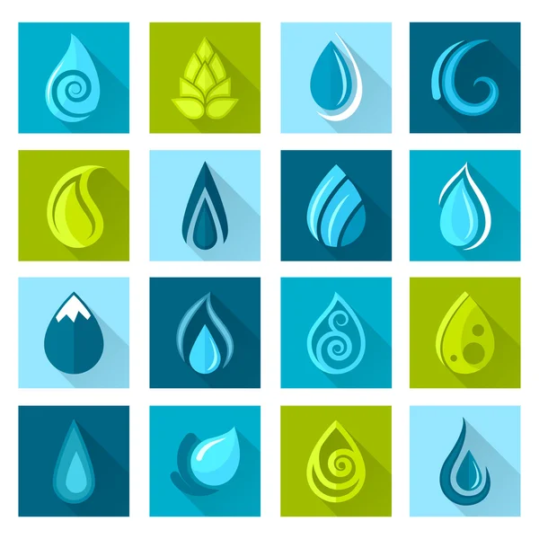 Water Drops Icons — Stock Vector