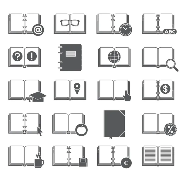 Conjunto de iconos de libros y símbolos — Archivo Imágenes Vectoriales
