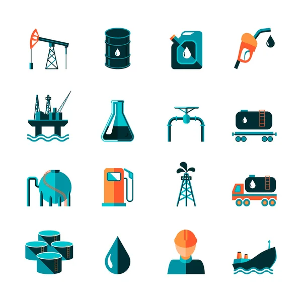 Olie-industrie pictogrammen — Stockvector