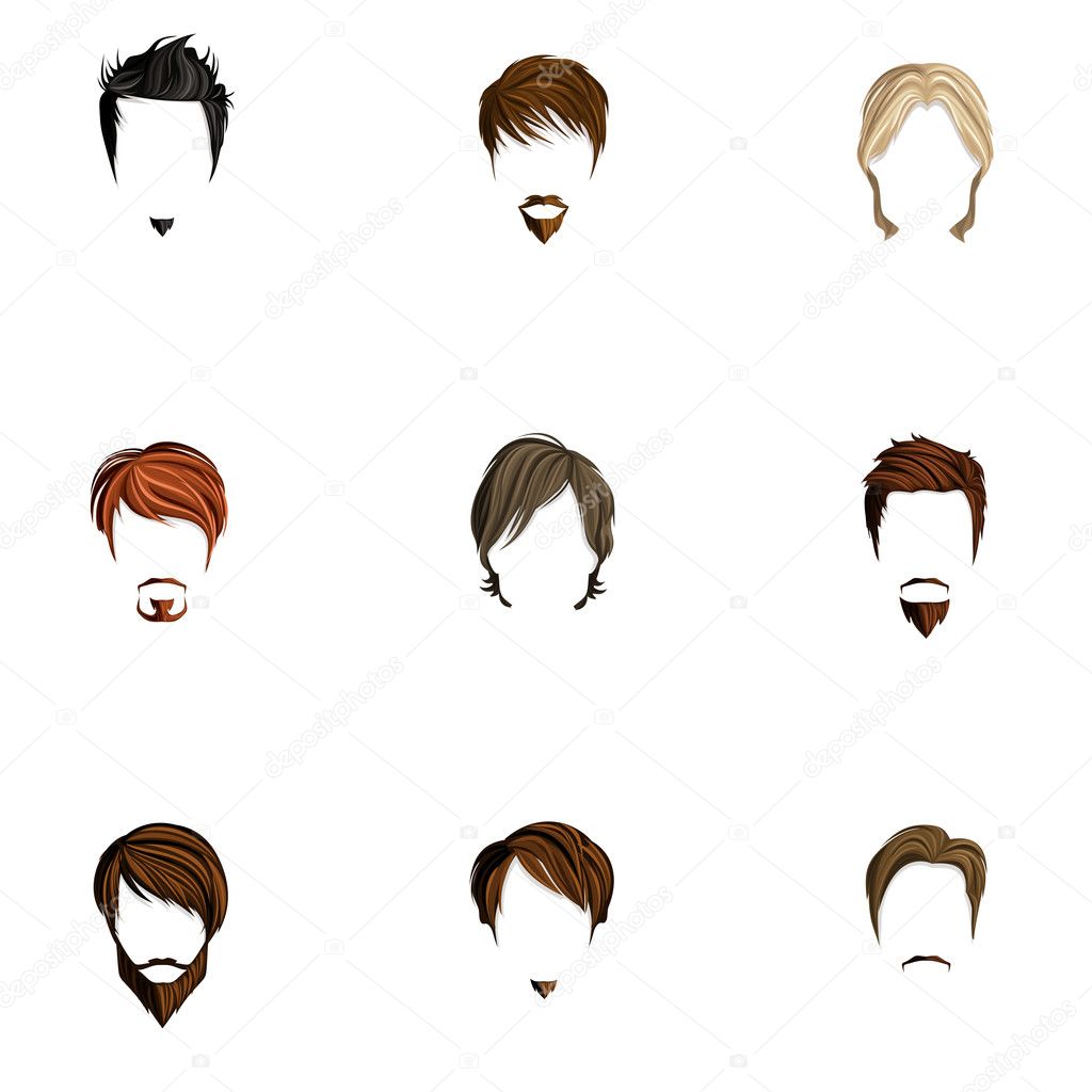 Man hair style set Stock Vector Image by ©macrovector #50260709