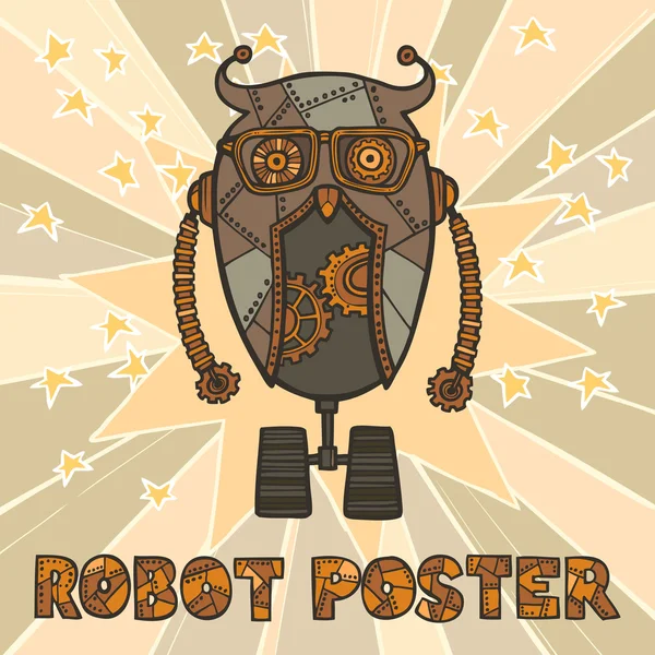 Hipster robot design — Stock Vector