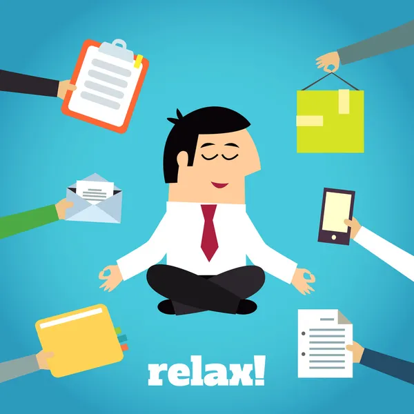 Homme d'affaires Yoga Relaxation — Image vectorielle